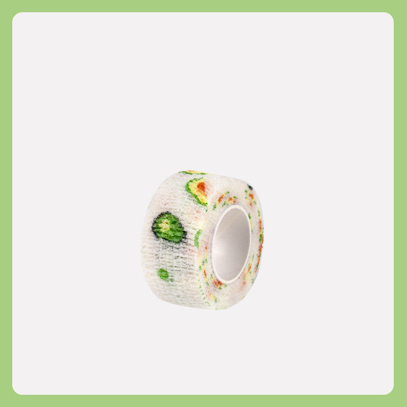 Decorative tape with broccoli pattern on a white background
