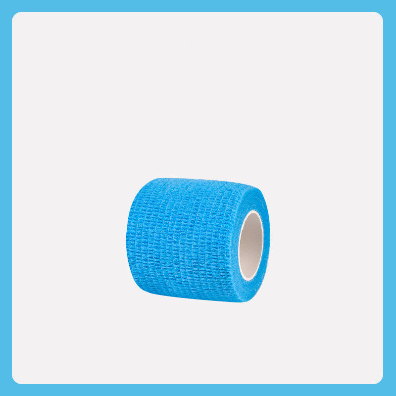 Roll of blue mesh tape on a white background