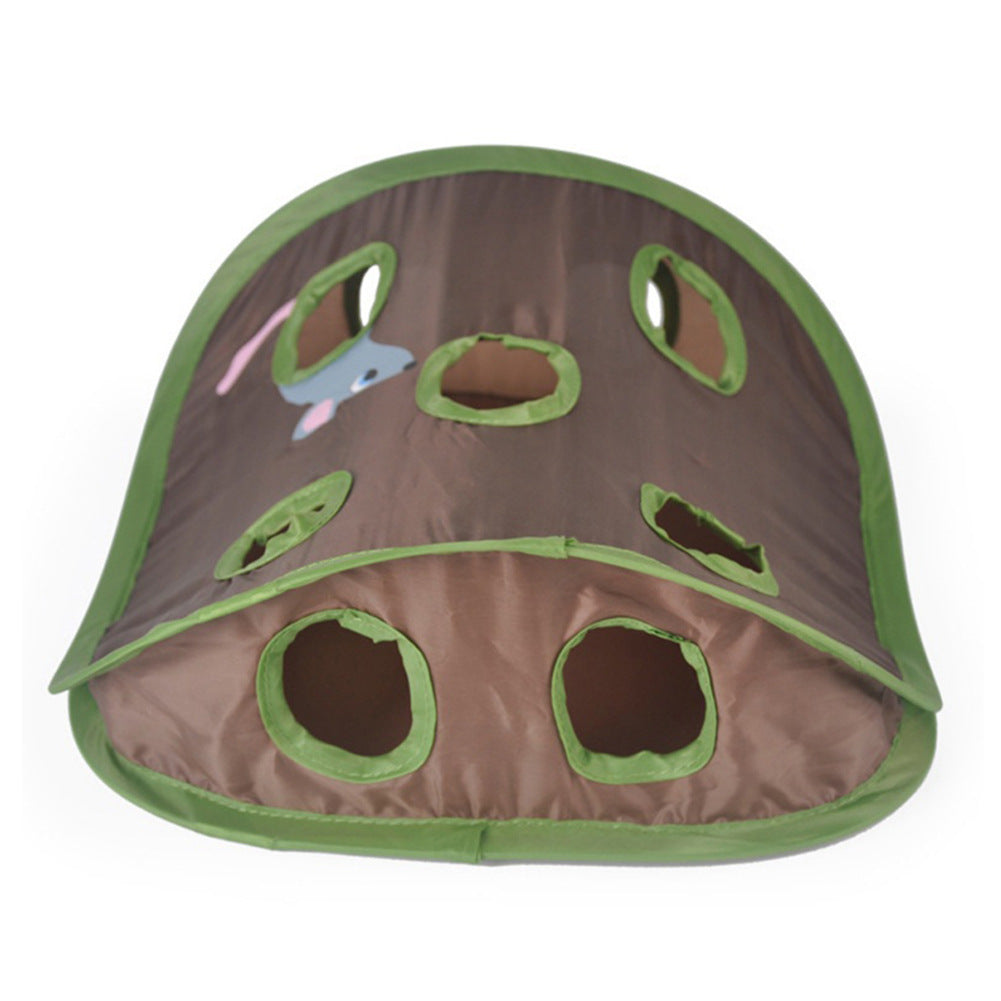 Interactive Cat Tunnel Toy – Foldable 9-Hole Mouse Hunt Game for Kittens – Mental Stimulation & Fun Play Activity