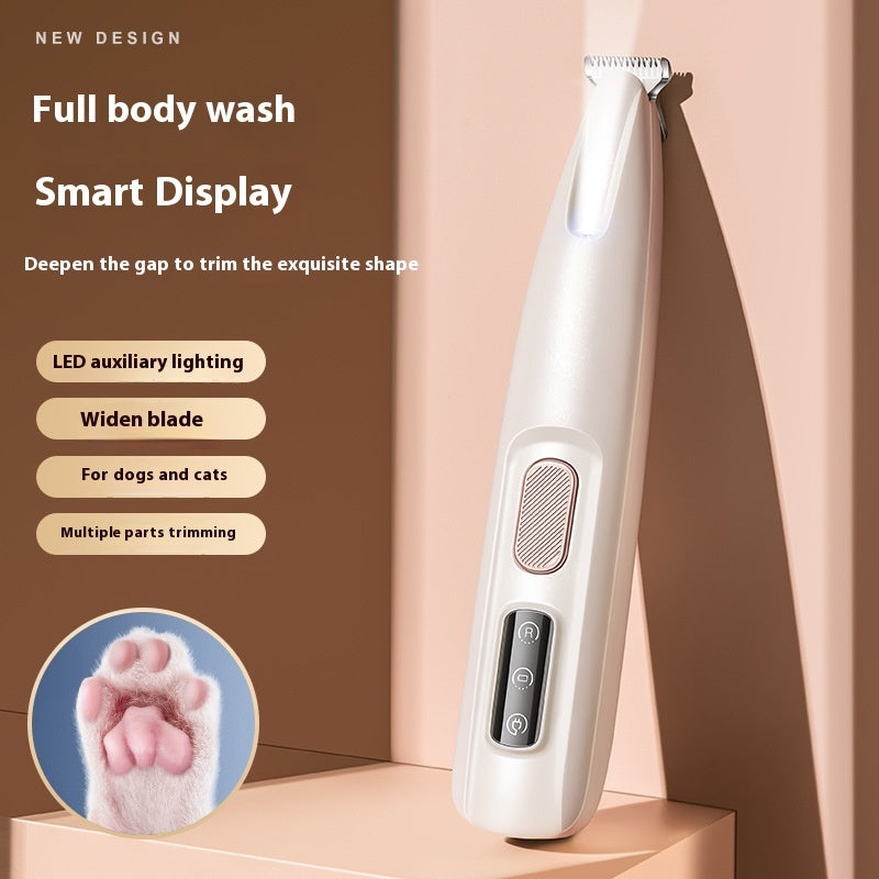 Pet Paw Trimmer with LED Display – Waterproof Dog & Cat Grooming Clipper
