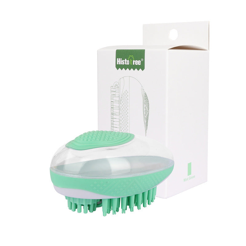 2-in-1 Pet Bath Brush & Massage Comb | Soft Silicone Grooming Tool for Dogs & Cats