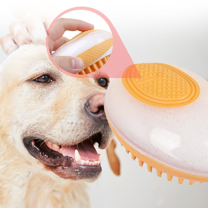 2-in-1 Pet Bath Brush & Massage Comb | Soft Silicone Grooming Tool for Dogs & Cats