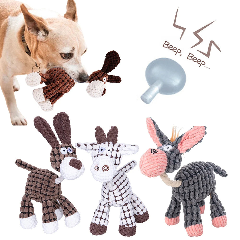 Donkey Squeaky Dog Toy – Plush Chew Toy for Puppies & Small Dogs