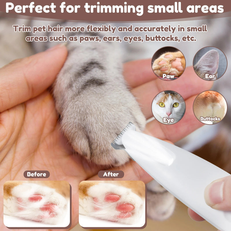 Pet Paw Trimmer with LED Display – Waterproof Dog & Cat Grooming Clipper