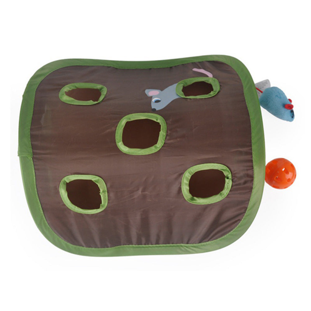 Interactive Cat Tunnel Toy – Foldable 9-Hole Mouse Hunt Game for Kittens – Mental Stimulation & Fun Play Activity