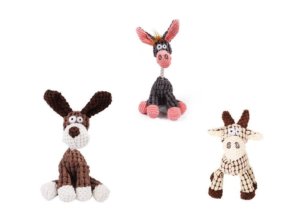 Donkey Squeaky Dog Toy – Plush Chew Toy for Puppies & Small Dogs