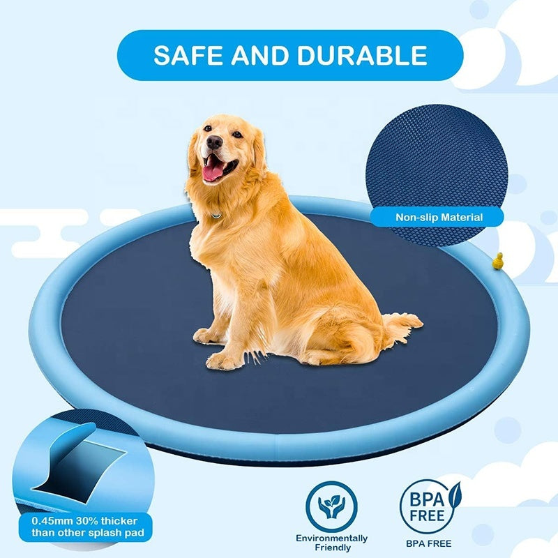 Dog Splash Pad – Outdoor Sprinkler Pool Mat for Dogs & Puppies