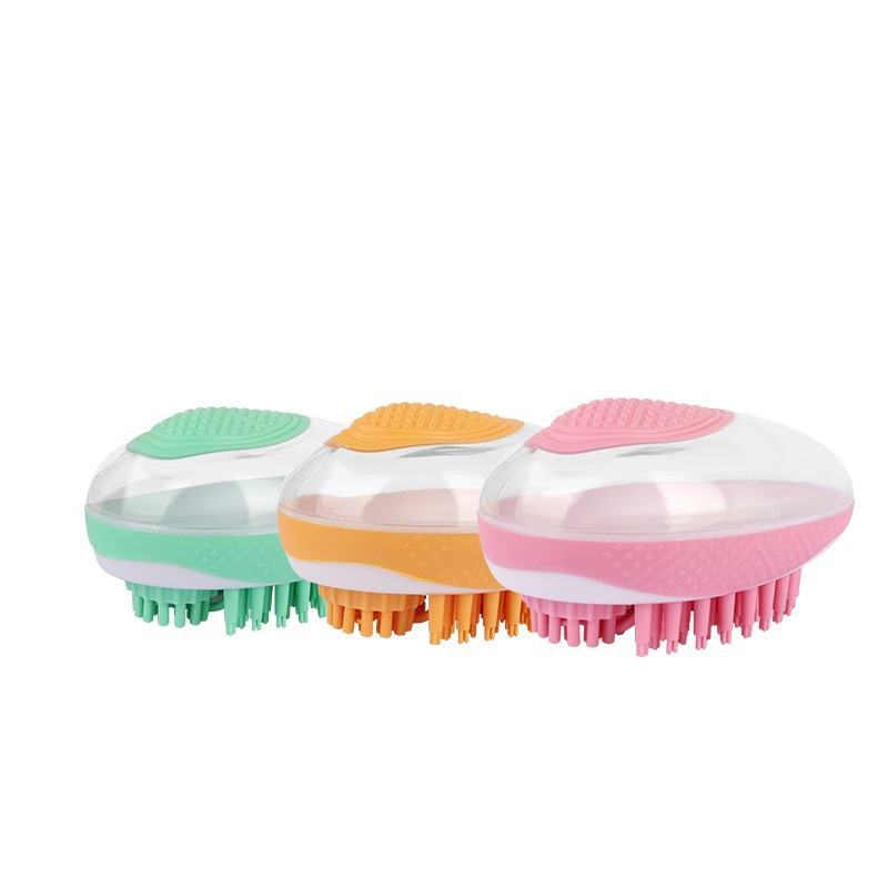 2-in-1 Pet Bath Brush & Massage Comb | Soft Silicone Grooming Tool for Dogs & Cats