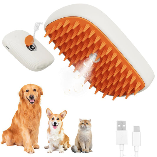 USB Rechargeable Steam Brush & Massage Comb for Cats – Pet Grooming Tool