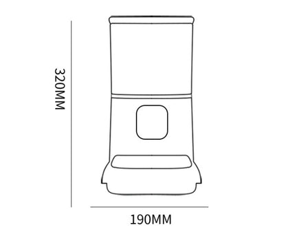 Line drawing of a cylindrical object with dimensions labeled