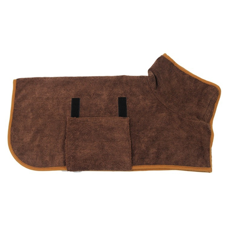 Brown horse blanket with gold trim on a white background