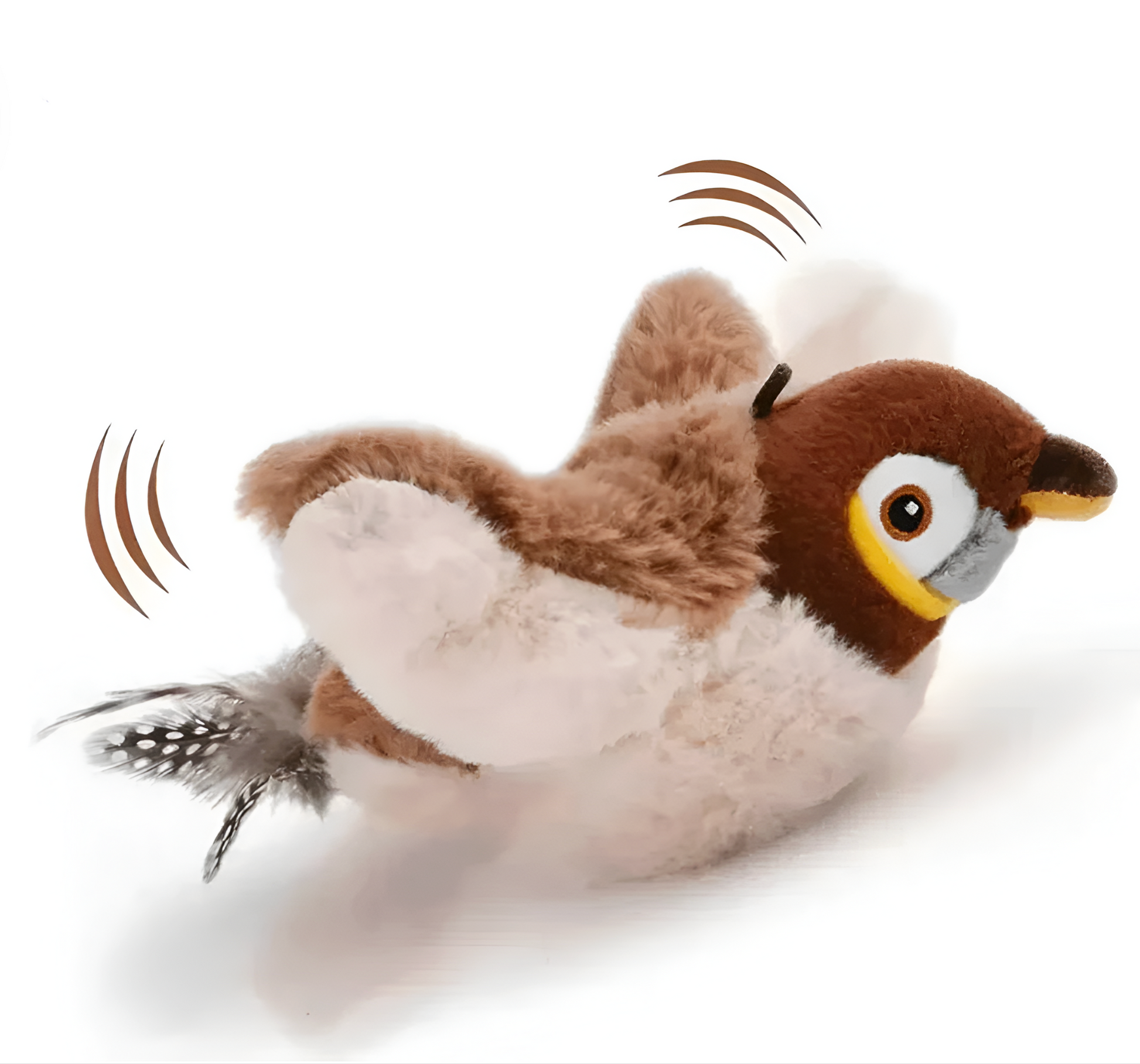 Plush toy bird with a white background
