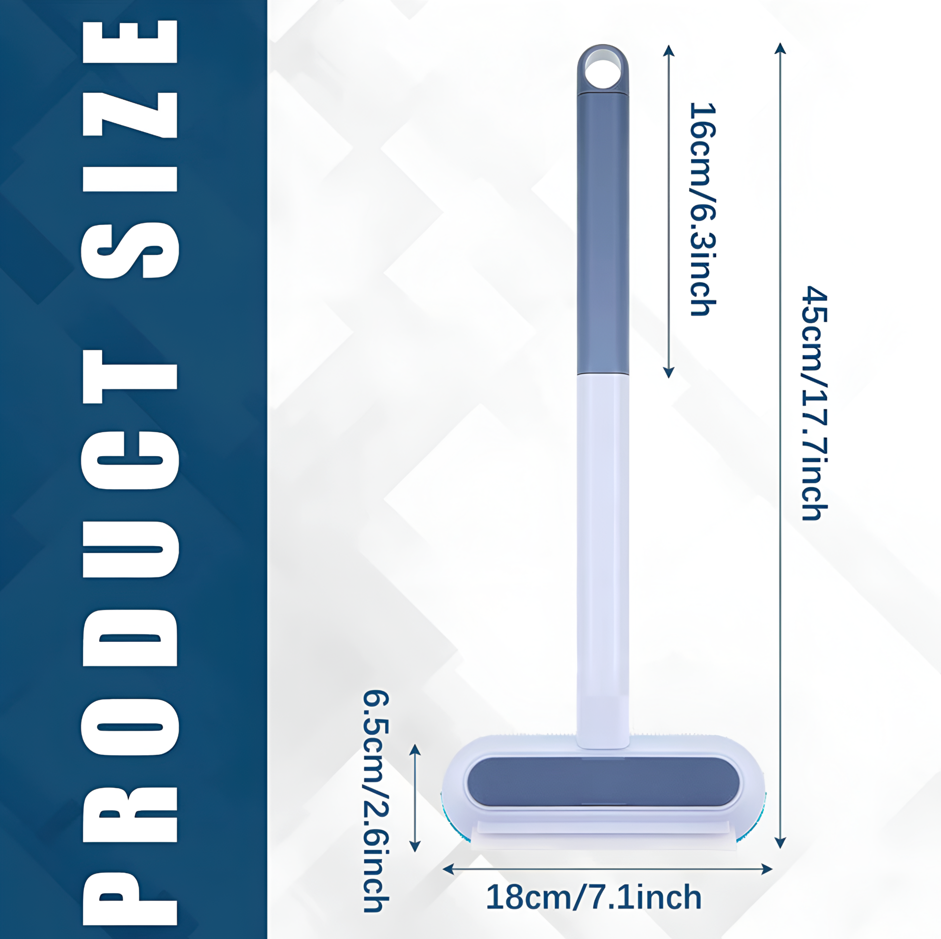 Measurement chart for a product size with dimensions labeled on a white background.