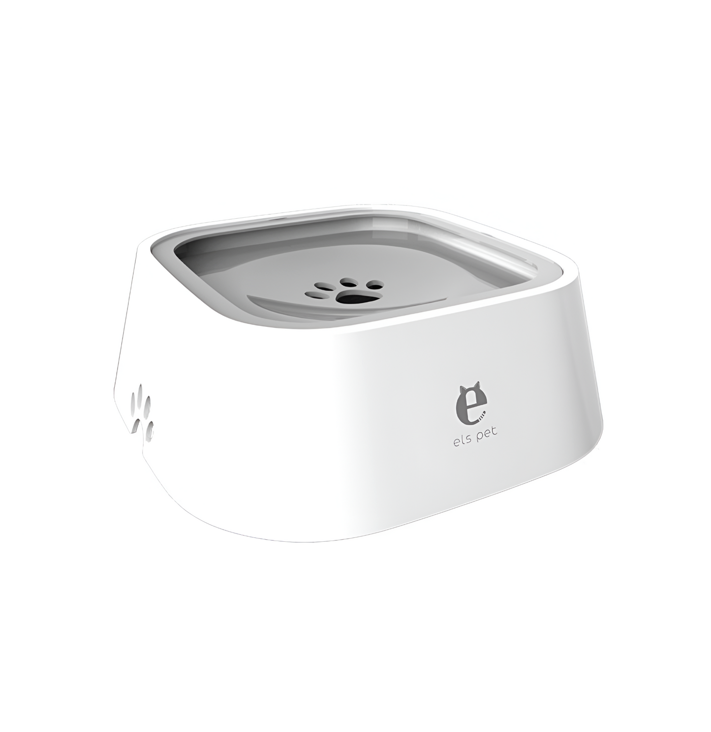 White pet water fountain with 'els pet' branding on a white background