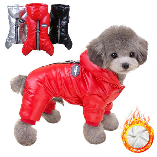 Padded Winter Puppy Onesie - Waterproof Clothes for Small Dogs, Warm Jacket for Shih Tzu, Chihuahua, and Yorkie