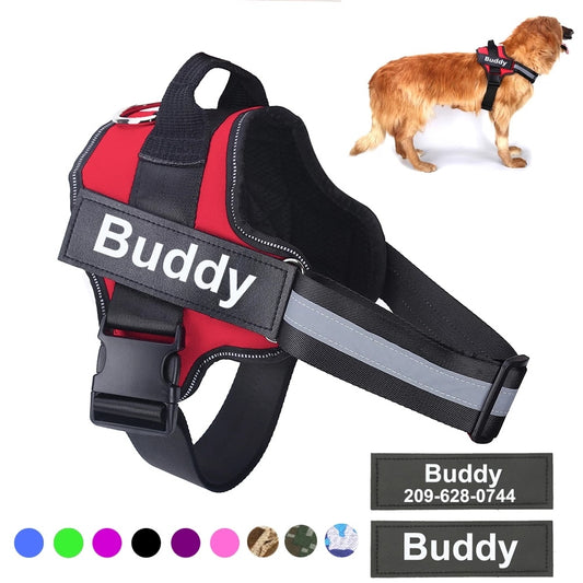 Custom no-pull dog harness with reflective straps