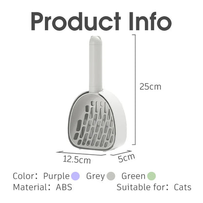 Durable Cat Litter Scoop with Base - Easy Cleaning Tool for Cats, Litter Box Cleaner Shovel, Pet Toilet Accessories